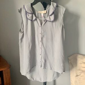 Rounded Collar Grey Blouse
